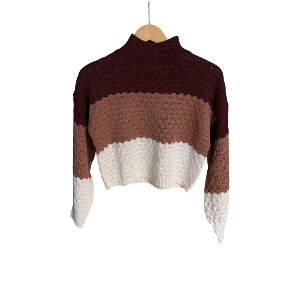 2-pack Hippie Rose/Pink Rose Sweaters cropped Mock Neck Pullover Size‎ S - Picture 10 of 16